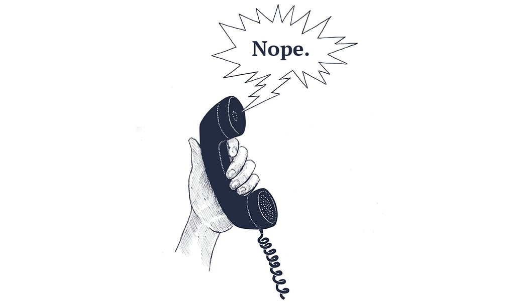 Phone illustration saying nope