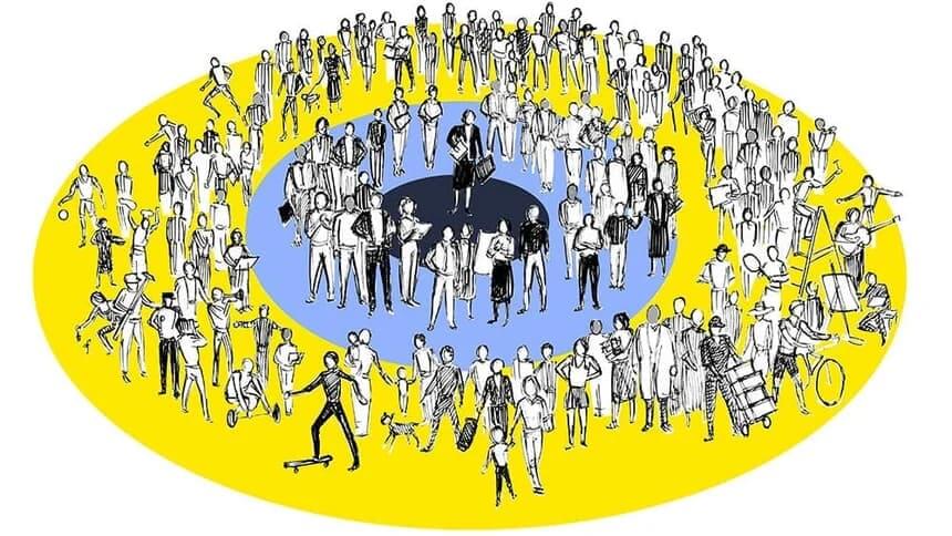 People in a Circle Illustration