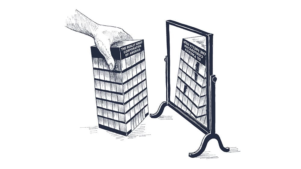 Building and Mirror Illustration